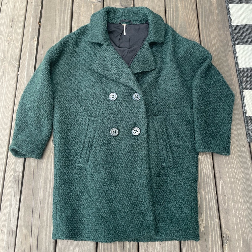 Free People Oversized Boucle Wool Blend Coat